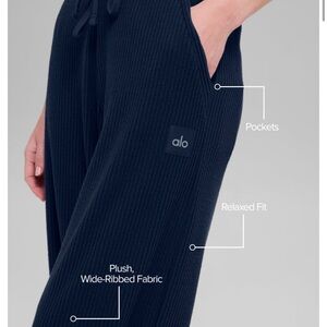 ALO Muse Dark Blue Wide Leg Pants